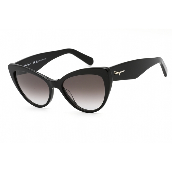 NWT Salvatore Ferragamo SF930S Black Cat Eye 56mm Sunglasses main image 2